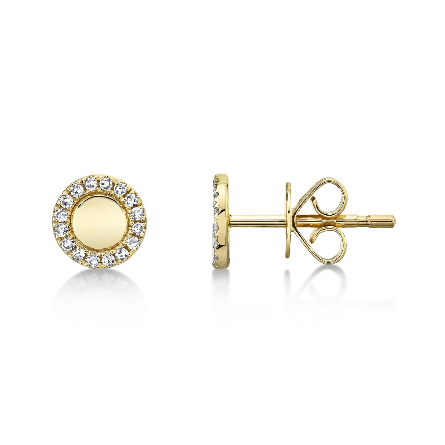 0.10CT 14K Y/G DIAMOND CIRCLE STUD EARRING