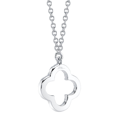 0.08CT 14K W/G DIAMOND CLOVER NECKLACE