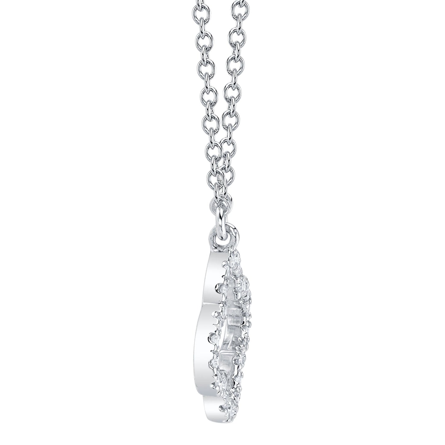 0.08CT 14K W/G DIAMOND CLOVER NECKLACE