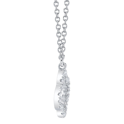 0.08CT 14K W/G DIAMOND CLOVER NECKLACE