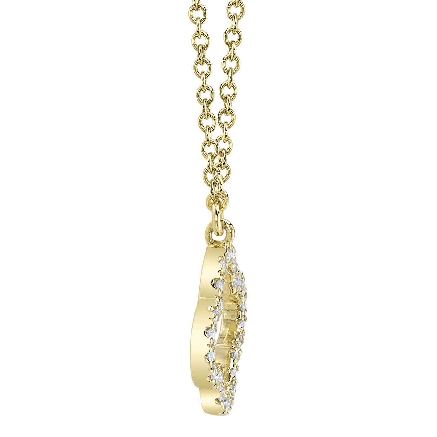 0.08CT 14K Y/G DIAMOND CLOVER NECKLACE
