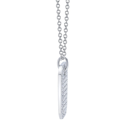 0.90CT 14K W/G DIAMOND DOG TAG NECKLACE