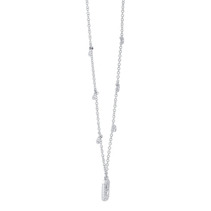 0.20CT 14K W/G DIAMOND BEZEL BAGUETTE NECKLACE