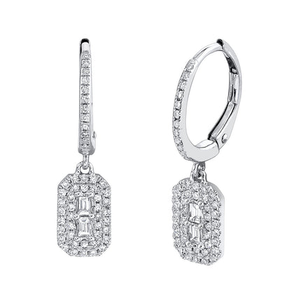 0.32CT 14K W/G DIAMOND BAGUETTE EARRING