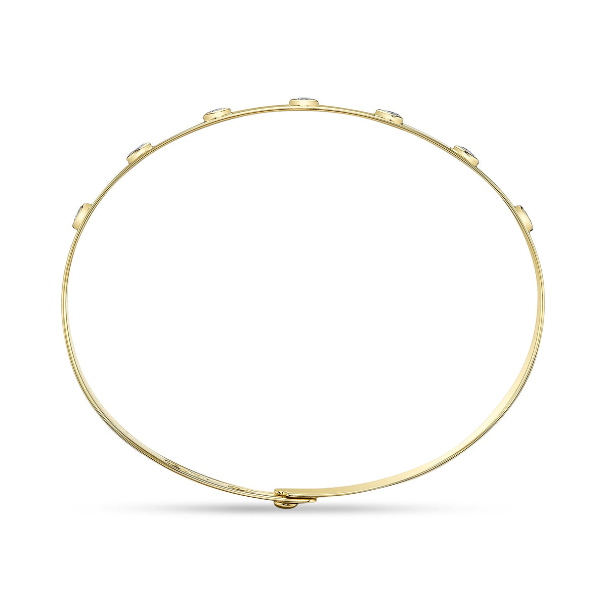 0.32CT 14K Y/G DIAMOND BEZEL LATCH LOCK BANGLE