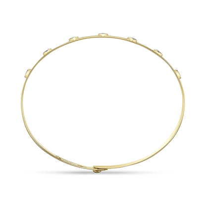 0.32CT 14K Y/G DIAMOND BEZEL LATCH LOCK BANGLE