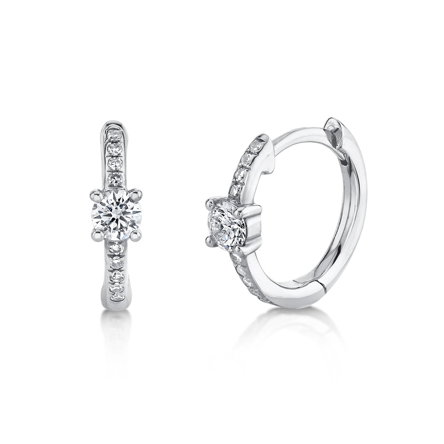 0.25CT 14K W/G DIAMOND HUGGIE EARRING