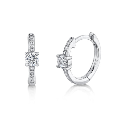0.25CT 14K W/G DIAMOND HUGGIE EARRING