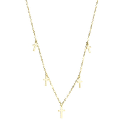 0.09CT 14K Y/G DIAMOND CROSS NECKLACE