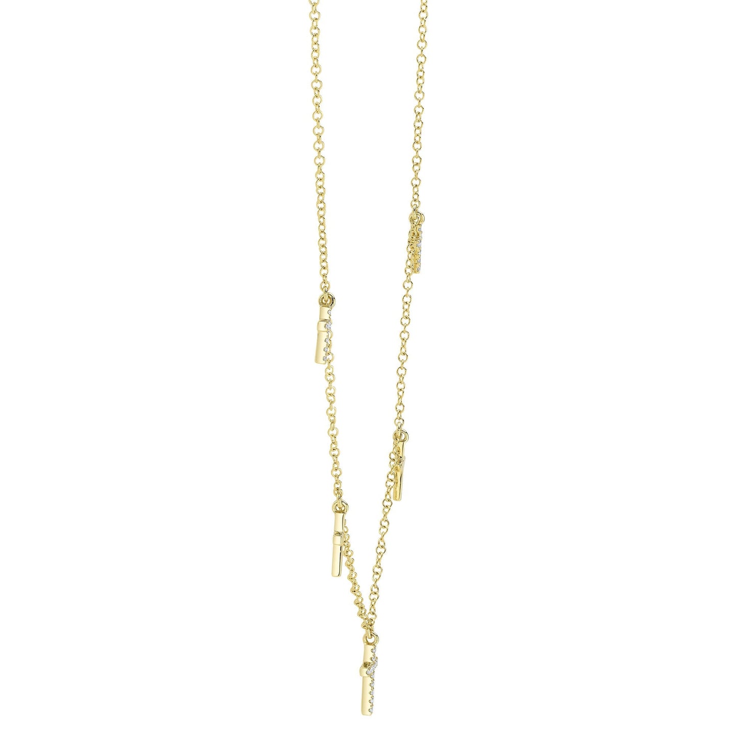 0.09CT 14K Y/G DIAMOND CROSS NECKLACE