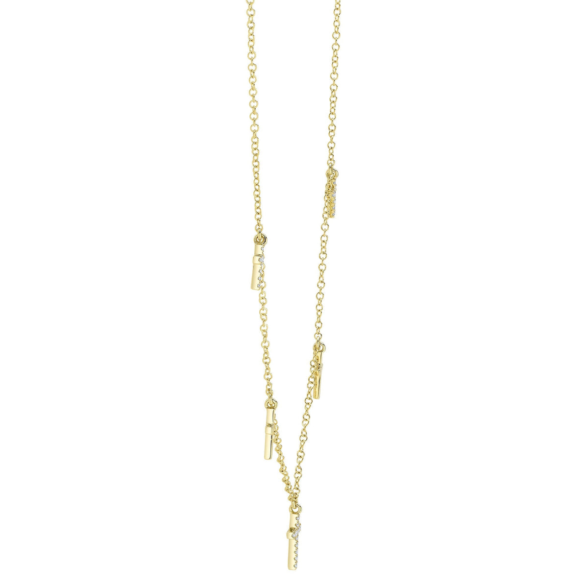 0.09CT 14K Y/G DIAMOND CROSS NECKLACE