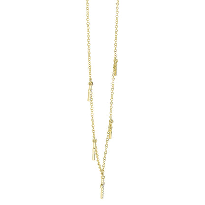 0.09CT 14K Y/G DIAMOND CROSS NECKLACE