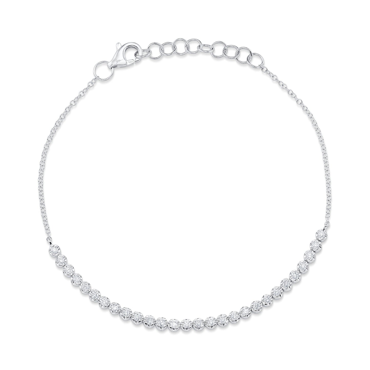 0.31CT 14K W/G DIAMOND CROWN SETTING BRACELET