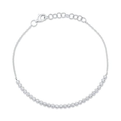 0.31CT 14K W/G DIAMOND CROWN SETTING BRACELET