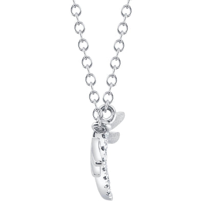 0.03CT 14K W/G DIAMOND DRAGONFLY MATTE NECKLACE