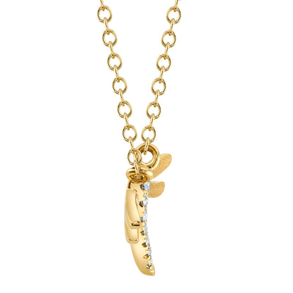 0.03CT 14K Y/G DIAMOND DRAGONFLY MATTE NECKLACE