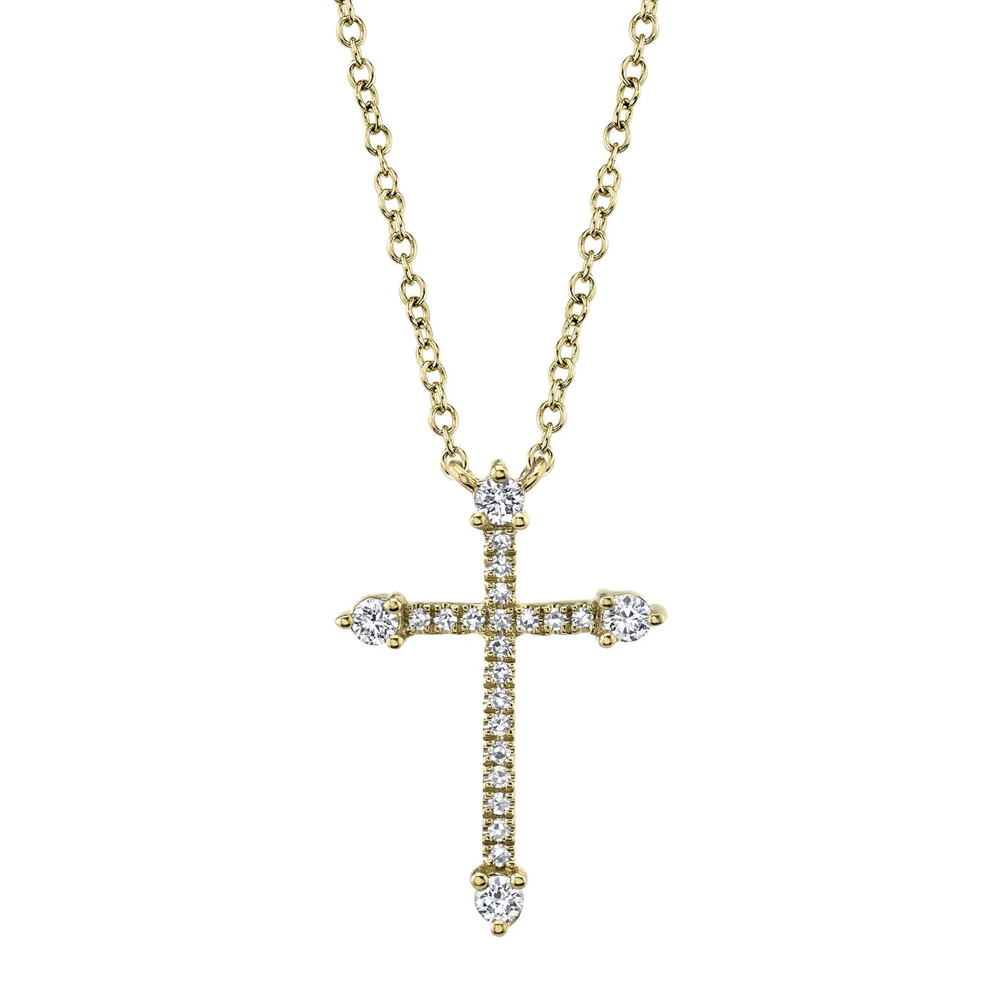 0.17CT 14K Y/G DIAMOND CROSS NECKLACE