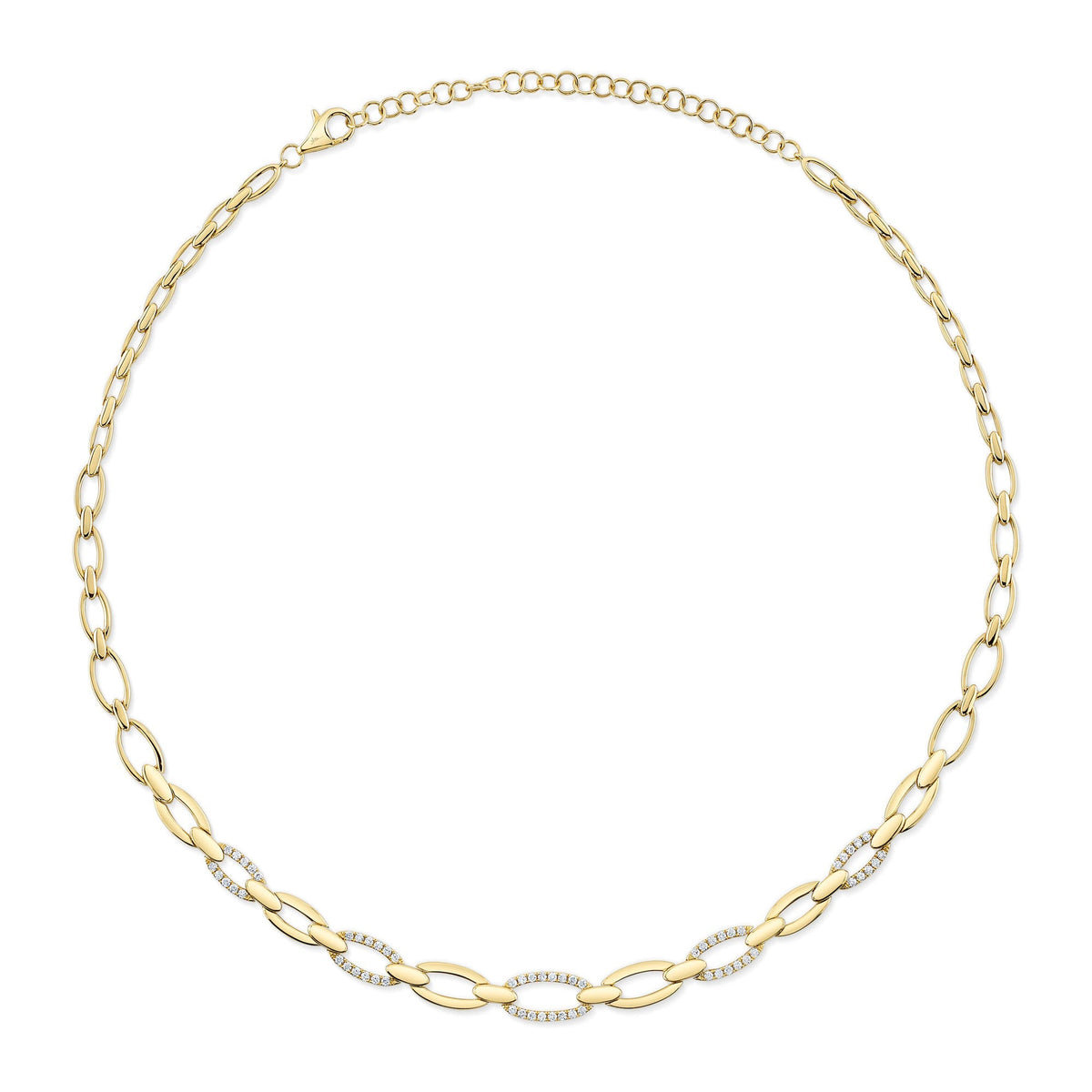 0.74CT 14K Y/G DIAMOND LINK NECKLACE