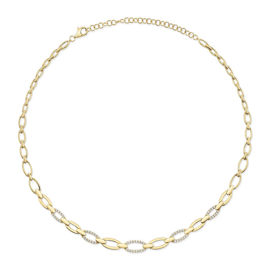 0.74CT 14K Y/G DIAMOND LINK NECKLACE