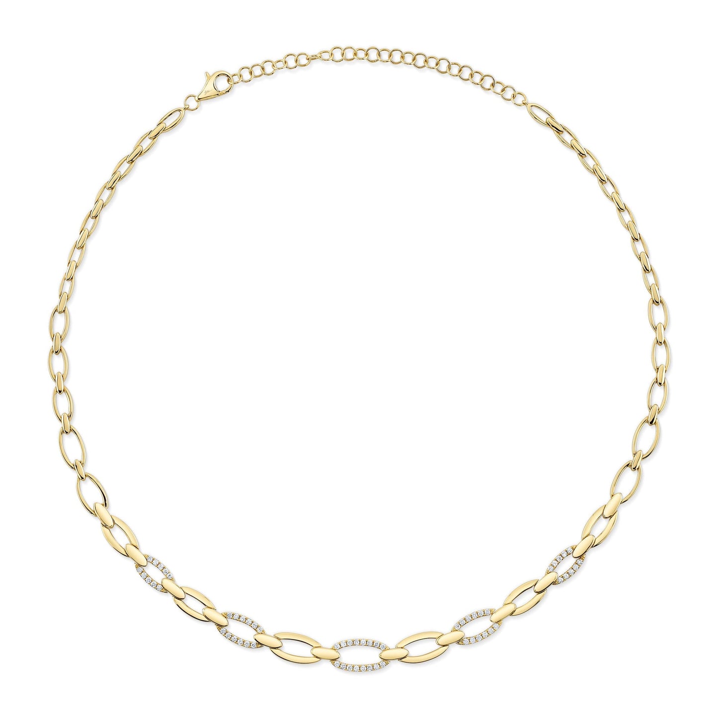 0.74CT 14K Y/G DIAMOND LINK NECKLACE