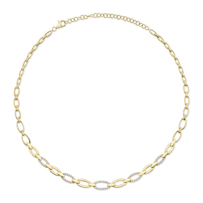 0.74CT 14K Y/G DIAMOND LINK NECKLACE
