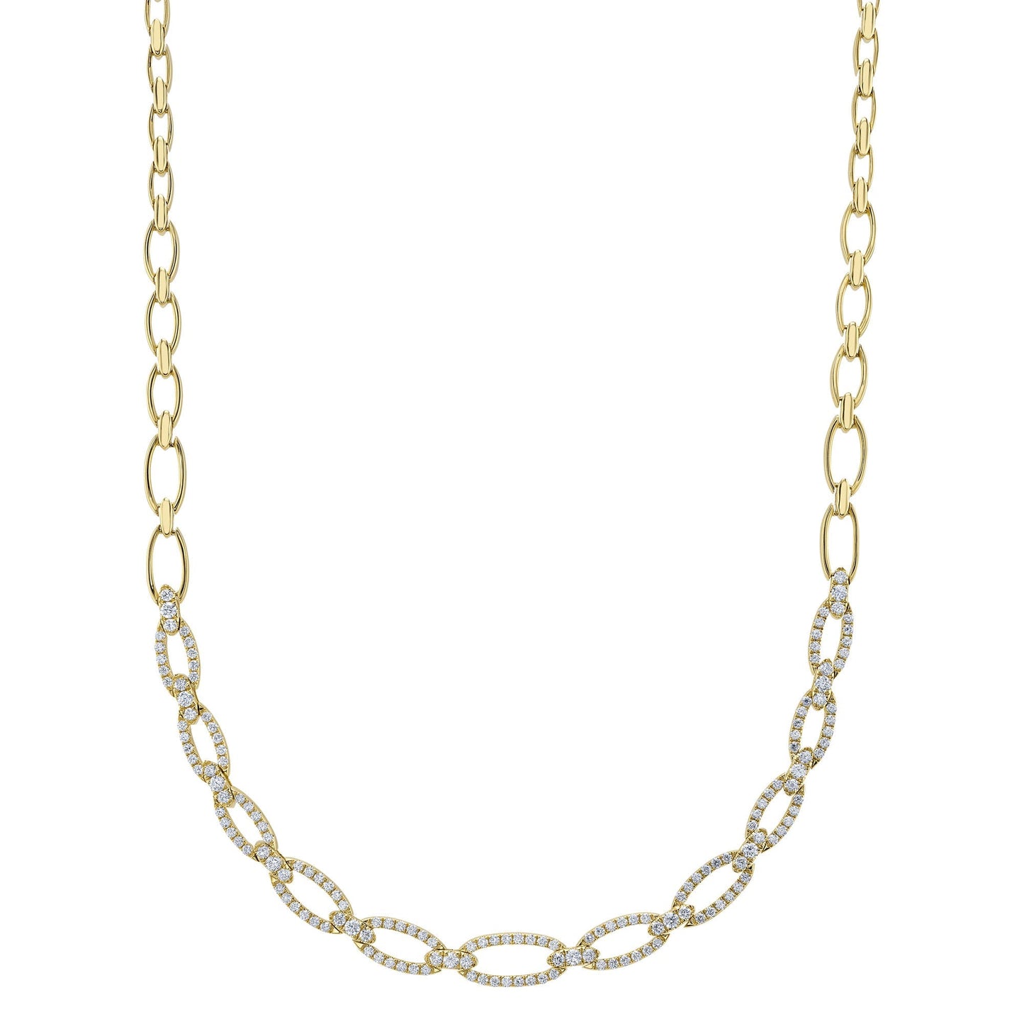 2.53CT 14K Y/G DIAMOND LINK NECKLACE