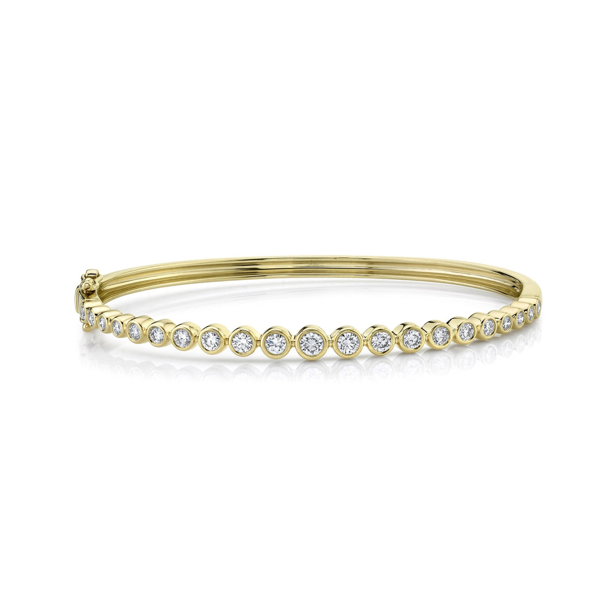 1.07CT 14K Y/G DIAMOND BEZEL BANGLE
