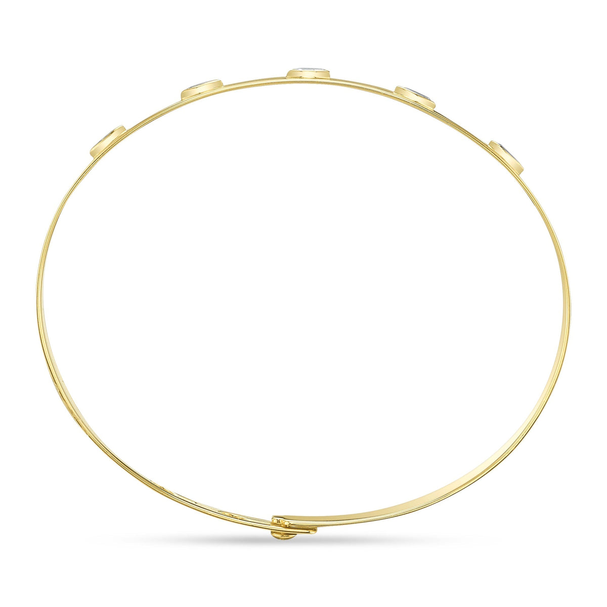 0.41CT 14K Y/G DIAMOND MARQUISE BEZEL LATCH LOCK BANGLE
