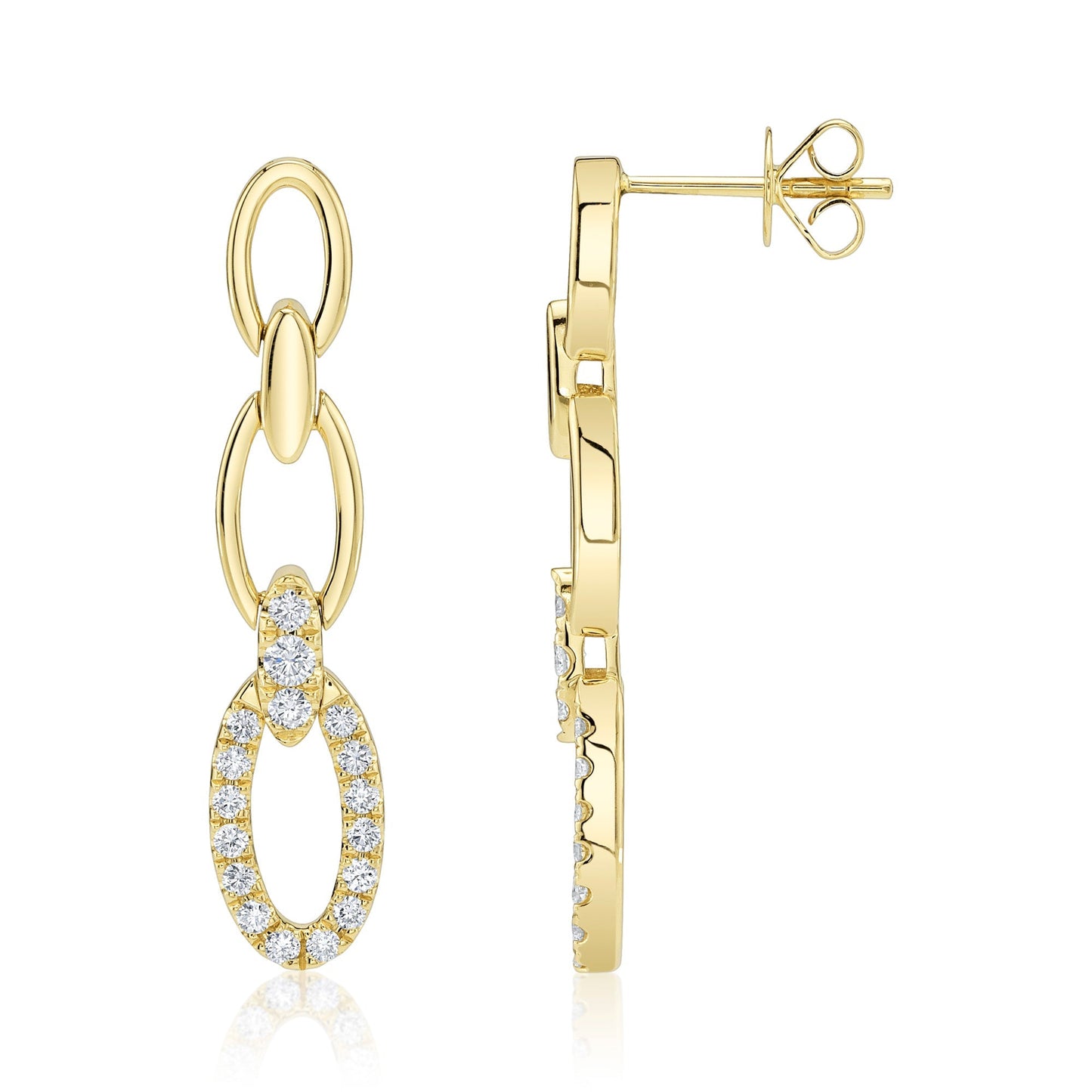 0.50CT 14K Y/G DIAMOND LINK EARRING