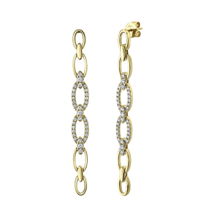 1.07CT 14K Y/G DIAMOND LINK EARRING