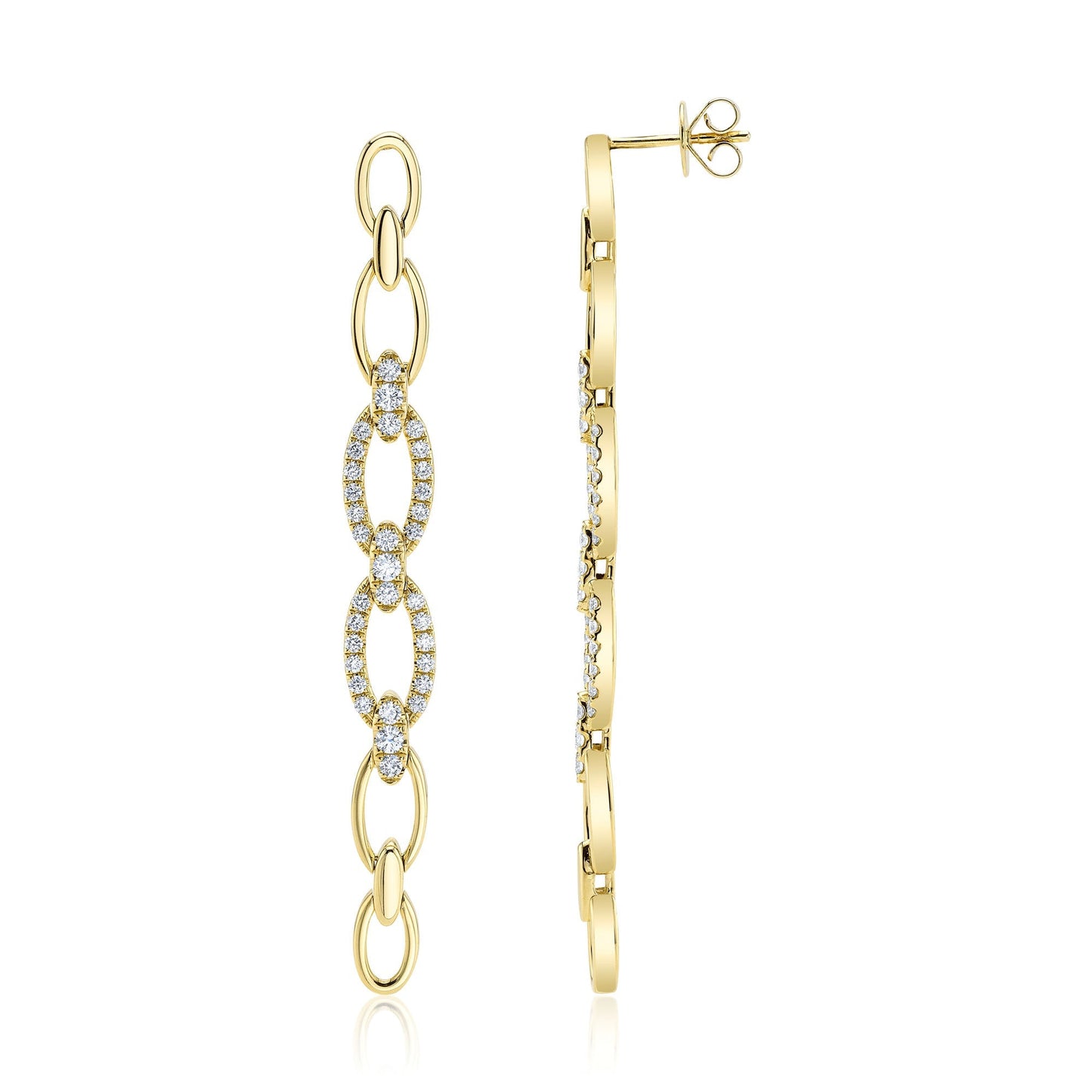 1.07CT 14K Y/G DIAMOND LINK EARRING