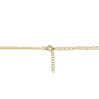 3.53CT 14K Y/G DIAMOND BEZEL TENNIS NECKLACE