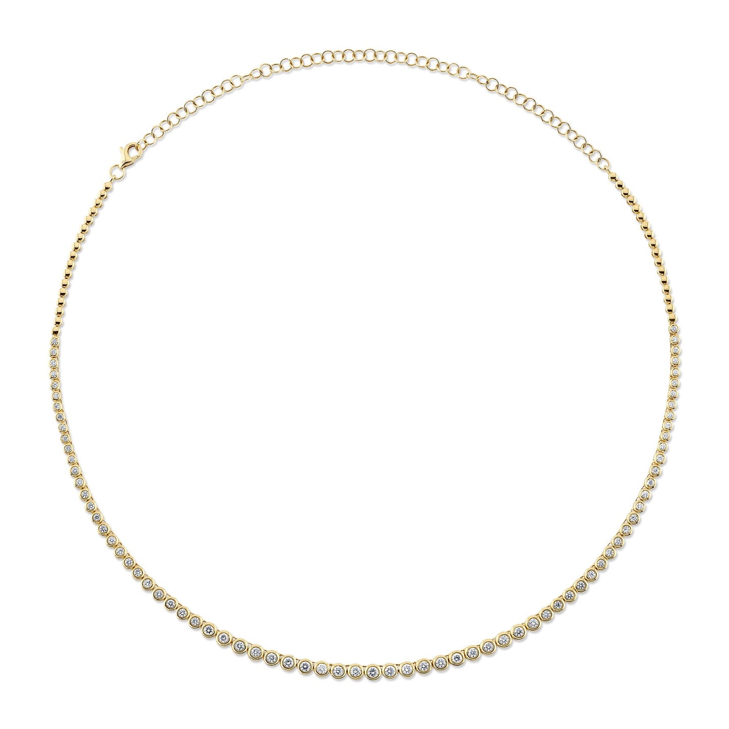 2.00CT 14K Y/G DIAMOND BEZEL TENNIS NECKLACE