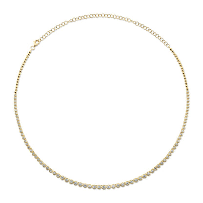 2.00CT 14K Y/G DIAMOND BEZEL TENNIS NECKLACE