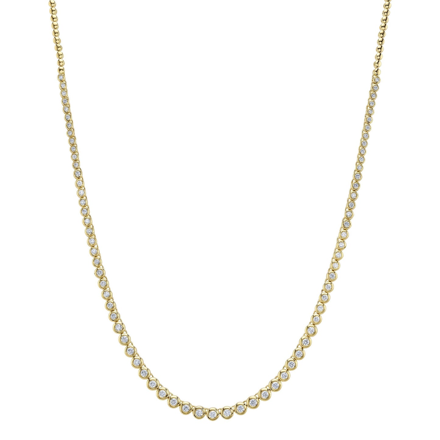 2.00CT 14K Y/G DIAMOND BEZEL TENNIS NECKLACE