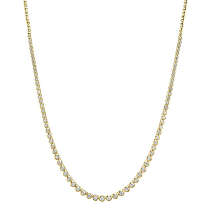 2.00CT 14K Y/G DIAMOND BEZEL TENNIS NECKLACE
