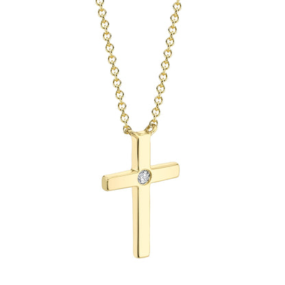 0.03CT 14K Y/G DIAMOND CROSS NECKLACE