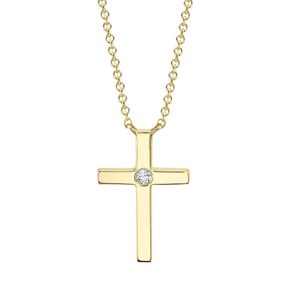 0.03CT 14K Y/G DIAMOND CROSS NECKLACE
