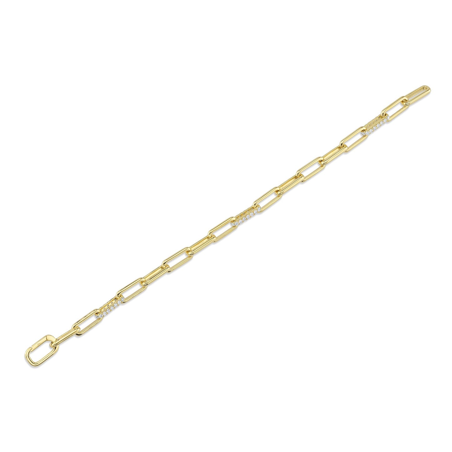 2.21CT 14K Y/G DIAMOND PAPER CLIP LINK BRACELET