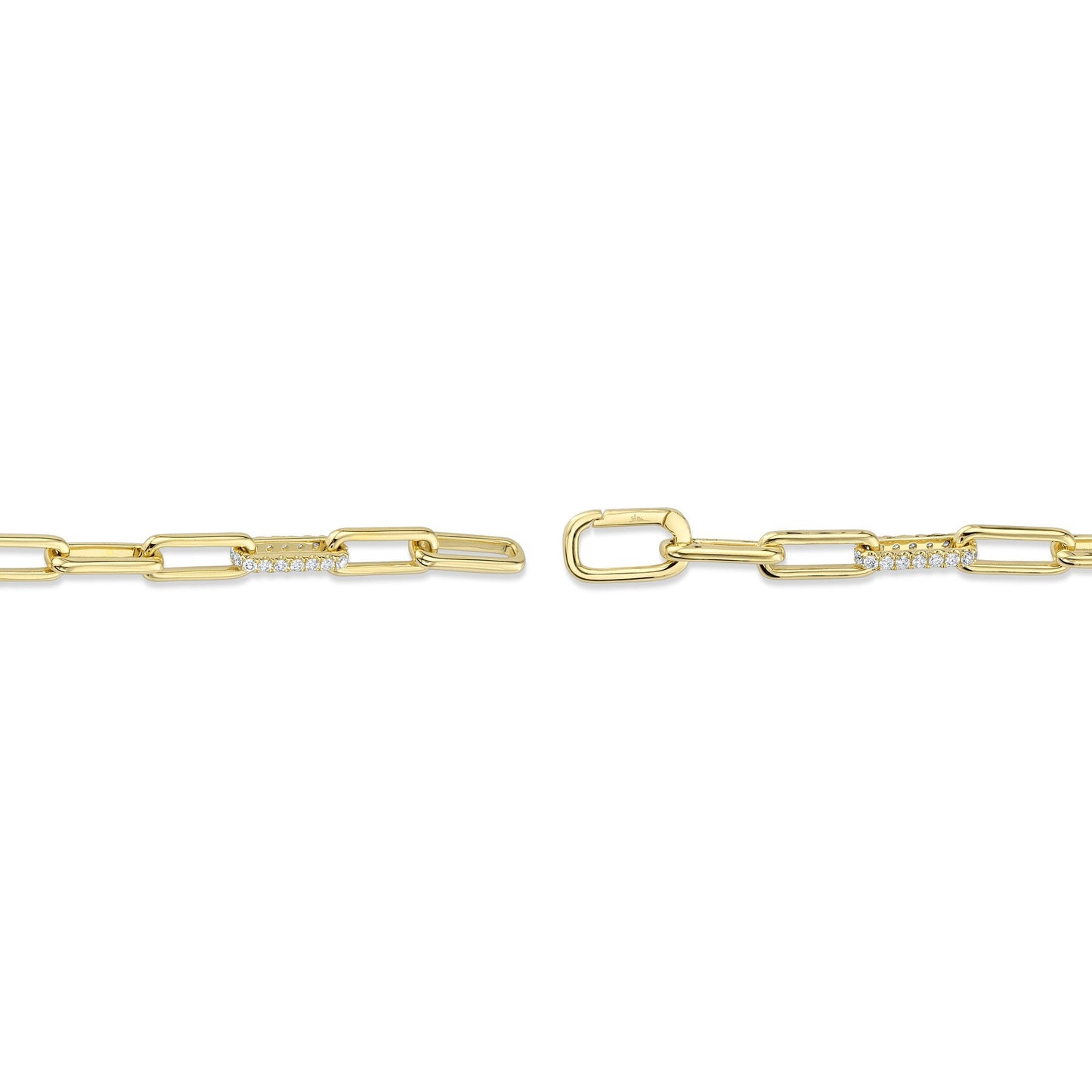 2.21CT 14K Y/G DIAMOND PAPER CLIP LINK BRACELET