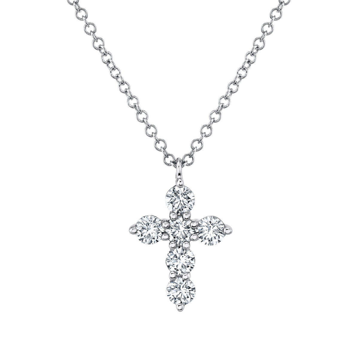0.50CT 14K W/G DIAMOND CROSS NECKLACE