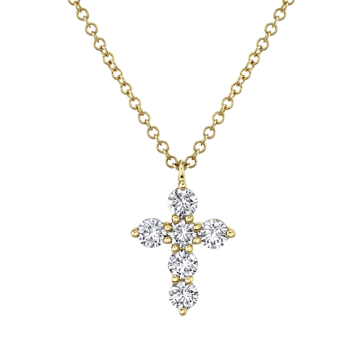 0.50CT 14K Y/G DIAMOND CROSS NECKLACE