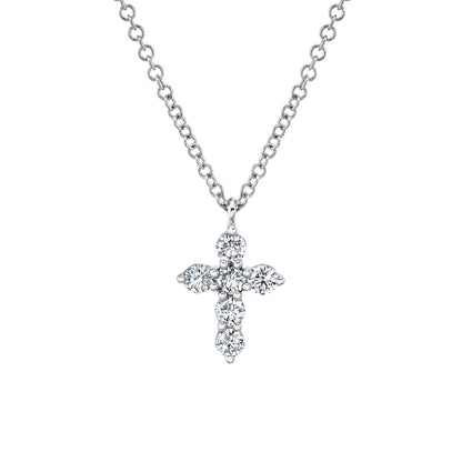 0.25CT 14K W/G DIAMOND CROSS NECKLACE