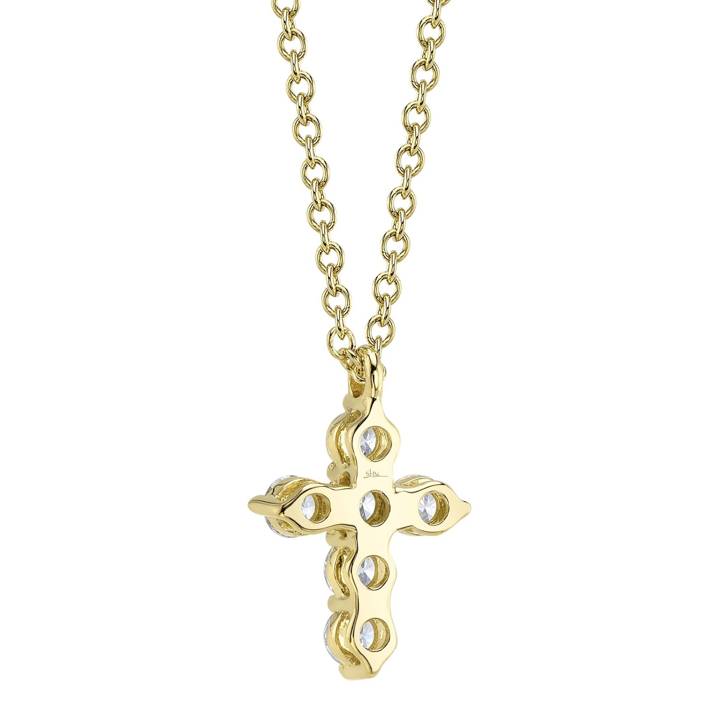 0.25CT 14K Y/G DIAMOND CROSS NECKLACE
