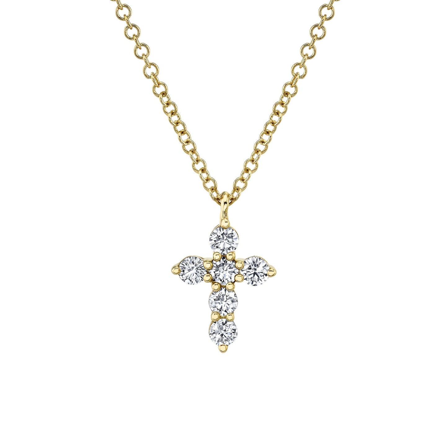 0.25CT 14K Y/G DIAMOND CROSS NECKLACE