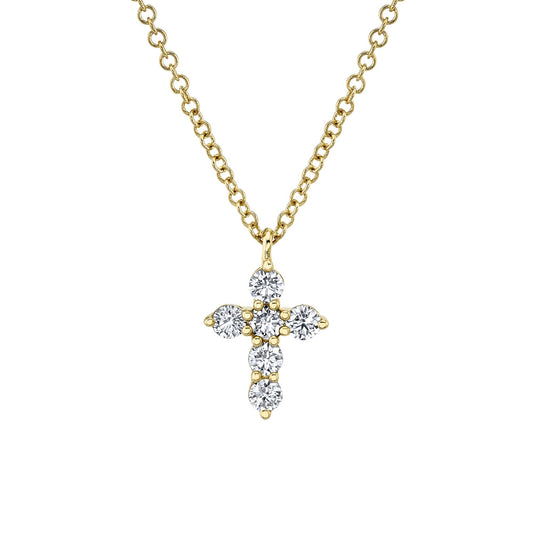 0.25CT 14K Y/G DIAMOND CROSS NECKLACE