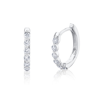 0.26CT 14K W/G DIAMOND OVAL HUGGIE EARRING