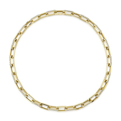 5.68CT DIAMOND PAPER CLIP LINK NECKLACE