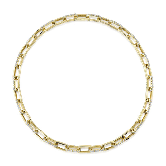 5.68CT DIAMOND PAPER CLIP LINK NECKLACE