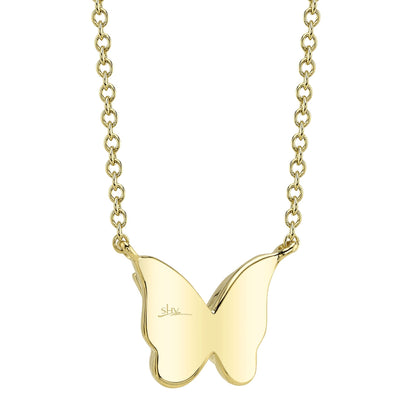 0.06CT 14K Y/G DIAMOND BUTTERFLY NECKLACE